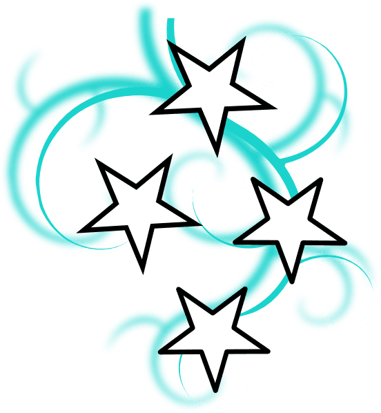 Teal And White Tattoo With Stars Clip Art At Clker - Teal Stars Clipart - Free Transparent PNG Clipart Images Download. - Transparent PNG Free Download | PNGio