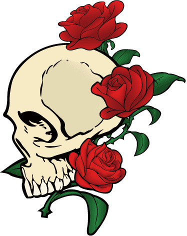 Skull & Roses Laptop Sticker - Skull And Roses Vector - Free Transparent PNG Clipart Images Download. - Transparent PNG Free Download | PNGio