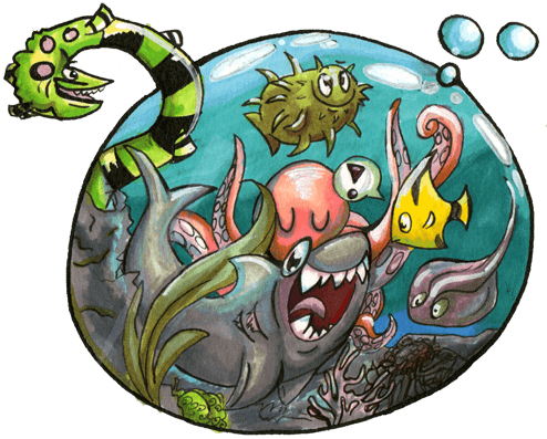 Under Da Sea Tattoo For A Guy By Moopdrea - Cartoon - Free Transparent PNG Clipart Images Download. - Transparent PNG Free Download | PNGio