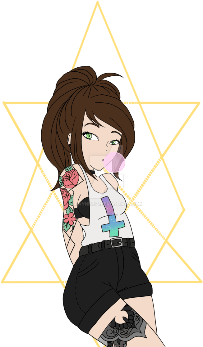 Tattoo Girl By Dayninja - Cartoon - Free Transparent PNG Clipart Images Download. - Transparent PNG Free Download | PNGio