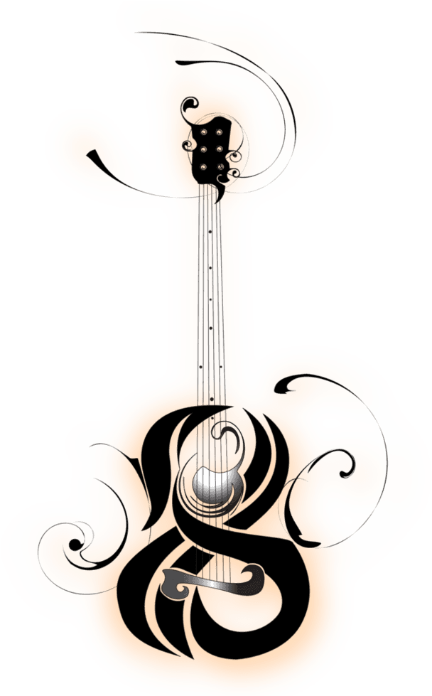 Unique Black Traditional Guitar Tattoo Stencil By B - De Tatuajes De Guitarra Dibujos - Free Transparent PNG Clipart Images Download. - Transparent PNG Free Download | PNGio
