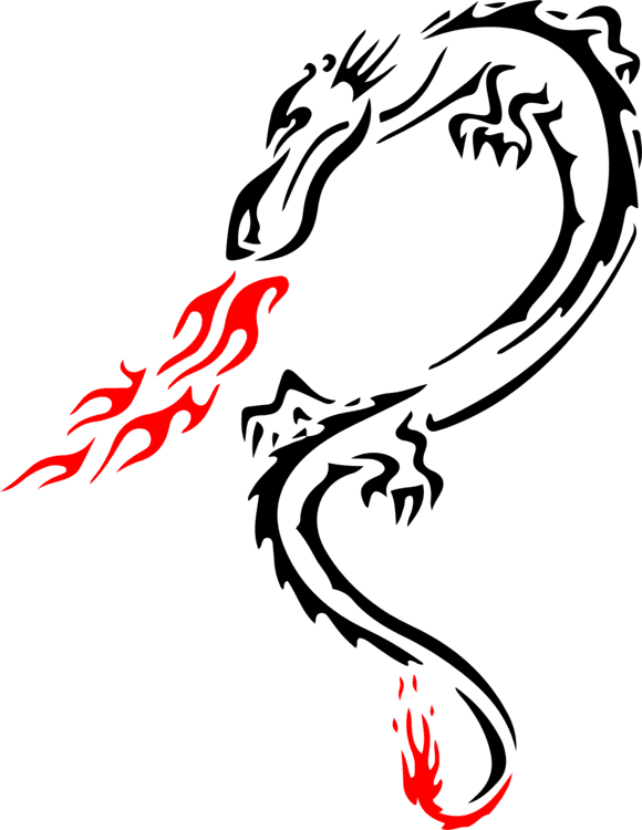 Dragon Stencil Tattoo Line Art - Red Dragon Fire Breath 7 Ceramic Travel Mug - Free Transparent PNG Clipart Images Download. - Transparent PNG Free Download | PNGio