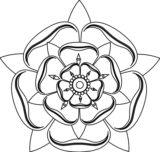 Line Art Flowers - Tudor Rose To Colour - Free Transparent PNG Clipart Images Download. - Transparent PNG Free Download | PNGio