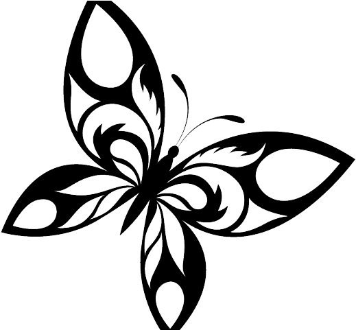 Gothic Clipart Tattoo Border - Tribal Black And White Butterfly - Free Transparent PNG Clipart Images Download. - Transparent PNG Free Download | PNGio