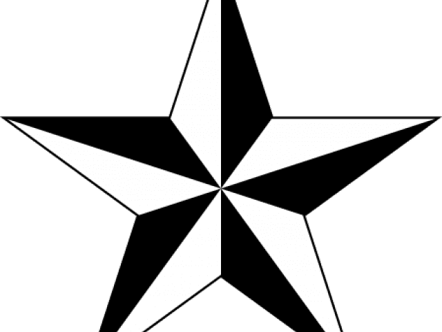 Nautical Star Tattoos Clipart Dimensional - Black And White Star Vector - Free Transparent PNG Clipart Images Download. - Transparent PNG Free Download | PNGio