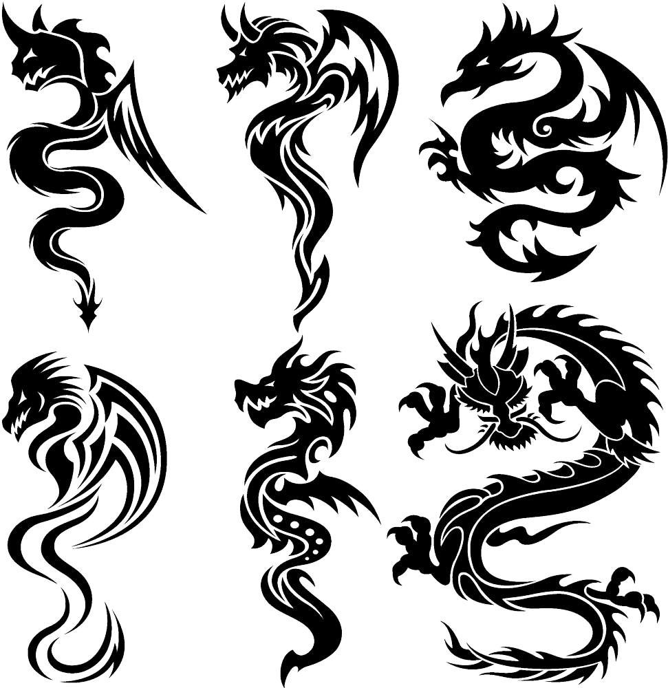Tattoo Vector Tribe Chinese Dragon Free Clipart Hd - Tatuagem De Dragao Simples - Free Transparent PNG Clipart Images Download. - Transparent PNG Free Download | PNGio