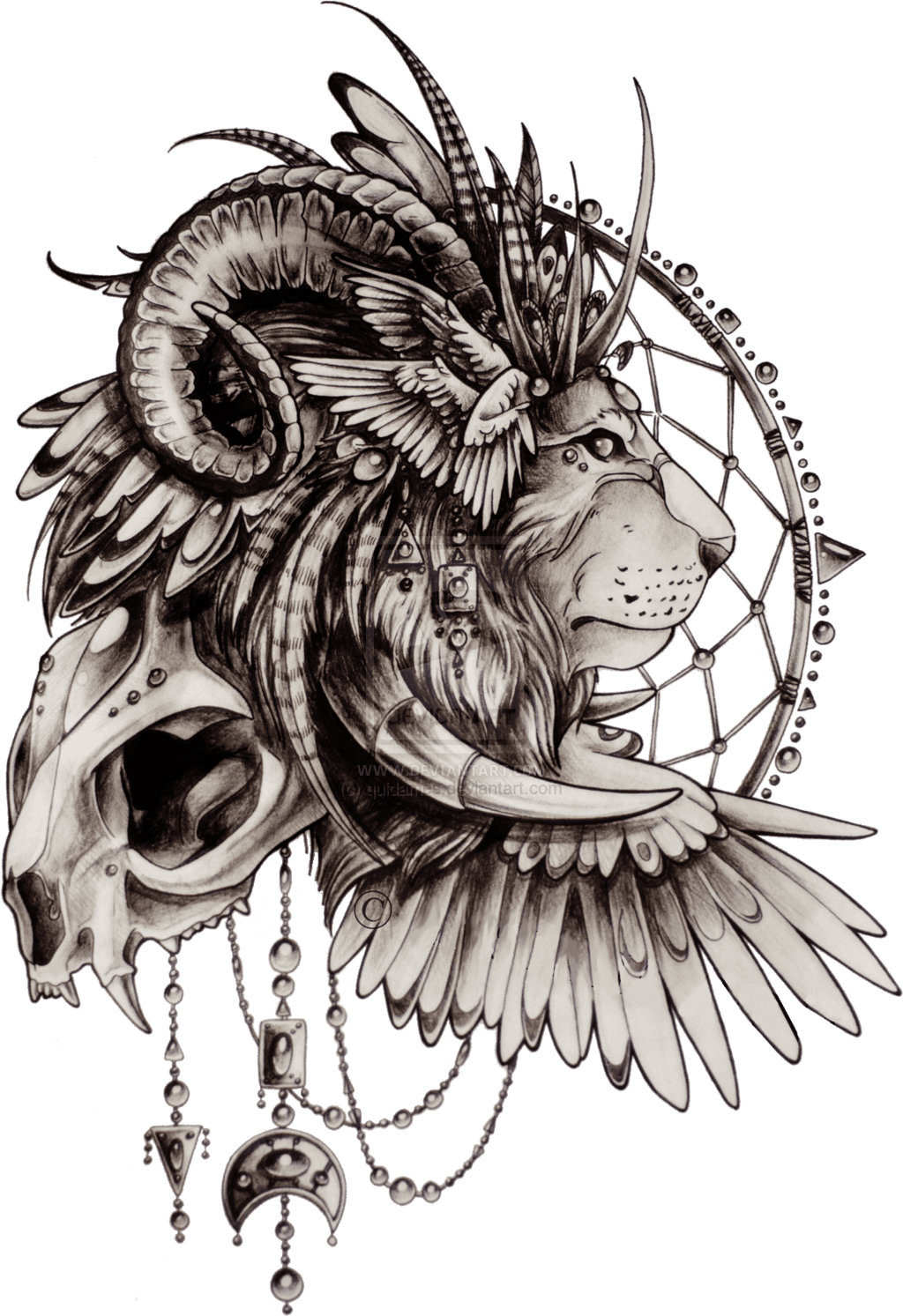Shiva Tattoo Png - Lion Dream Catcher Tattoo, Transparent - Transparent PNG Free Download | PNGio