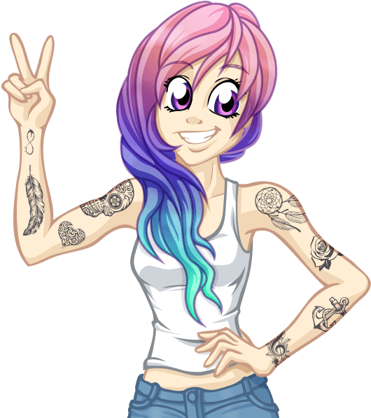 Tattoo Girl Stickers, HD Png Download - Transparent PNG Free Download | PNGio