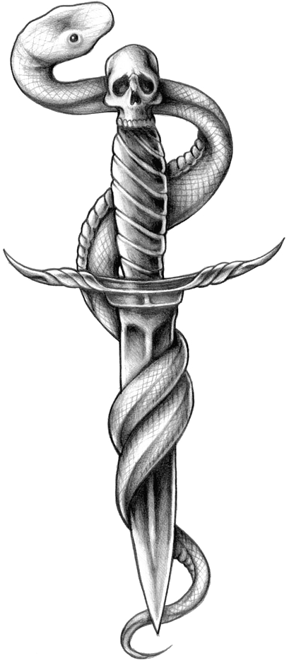 Snake Tattoo Png Photo - Dagger With Snake Tattoo, Transparent - Transparent PNG Free Download | PNGio