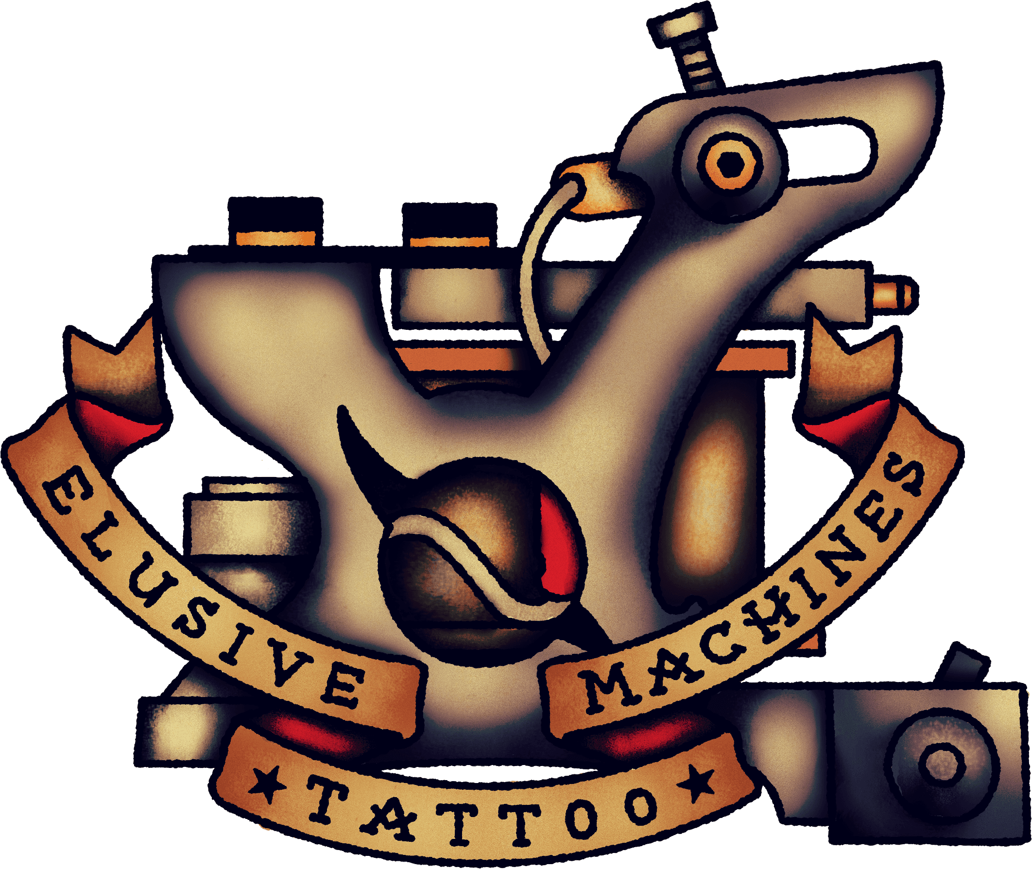 Hand Built Tattoo Machines - Cartoon Tattoo Machine Art, HD Png Download - Transparent PNG Free Download | PNGio