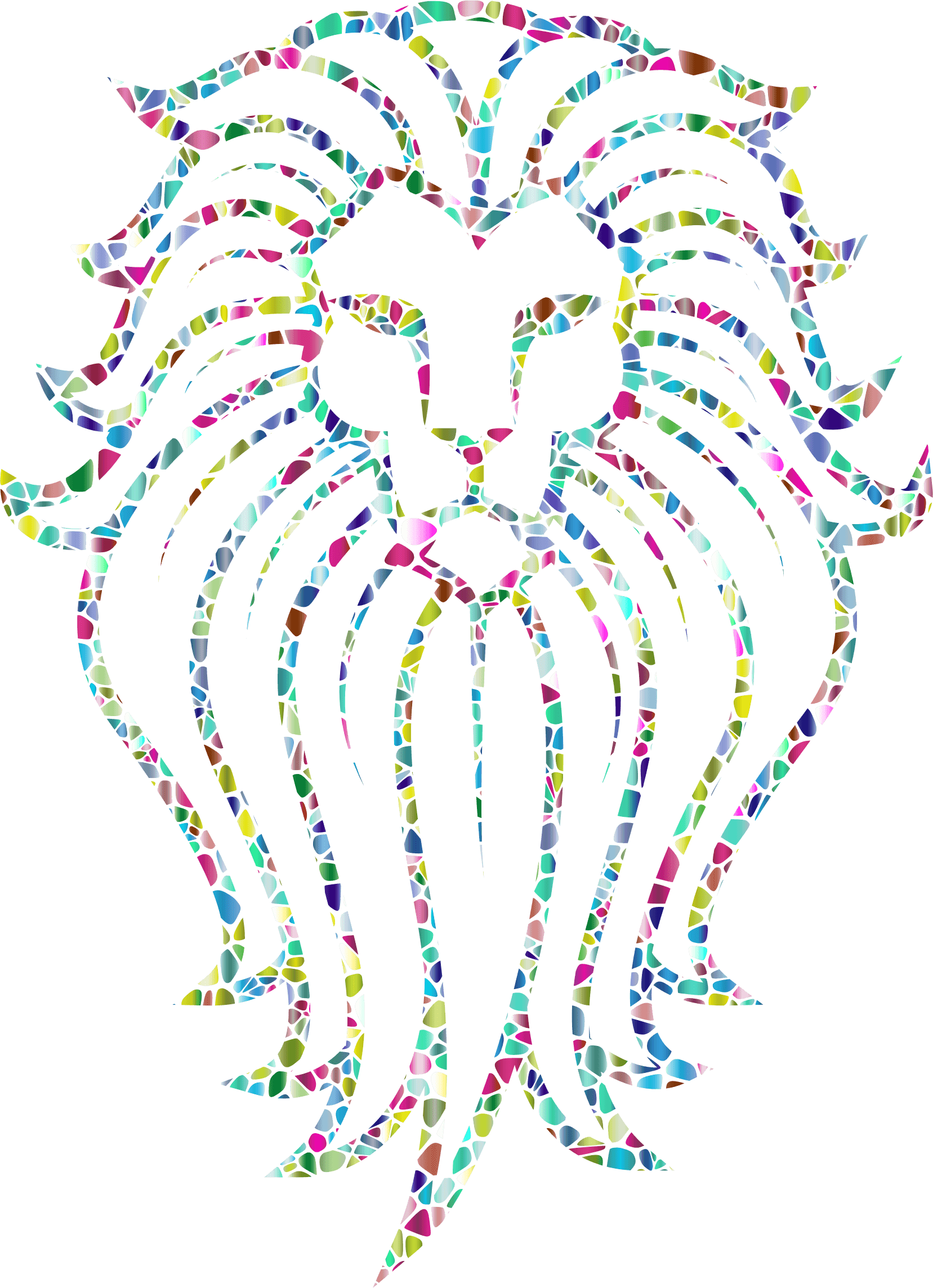 Polyprismatic Tiled Lion Face Tattoo Clip Arts - Lion Tattoo Black And White Designs, HD Png Download - Transparent PNG Free Download | PNGio