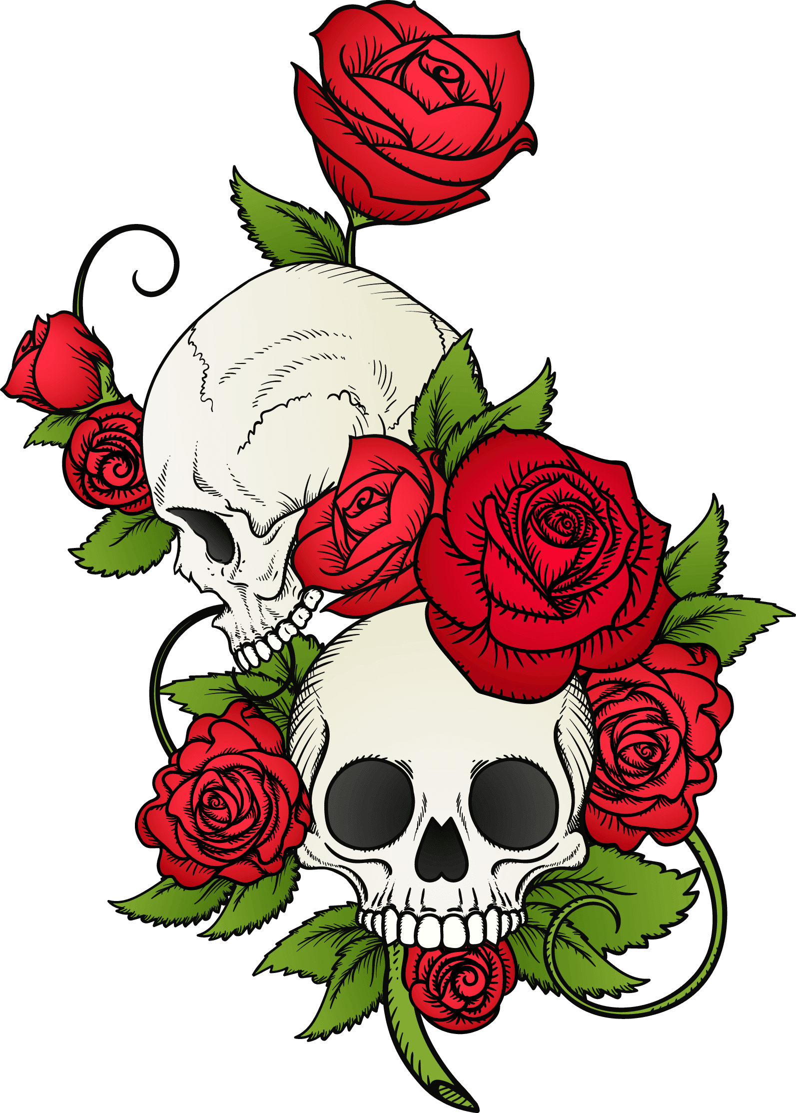 Tattoo Png - Skull Roses, Transparent - Transparent PNG Free Download | PNGio
