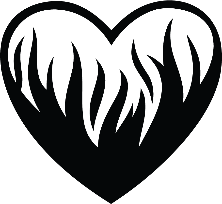 Heart Flames Love Webcore Angelcore Goth Gothic Freetoe - Heart Flames Tattoo Black, HD Png Download - Transparent PNG Free Download | PNGio