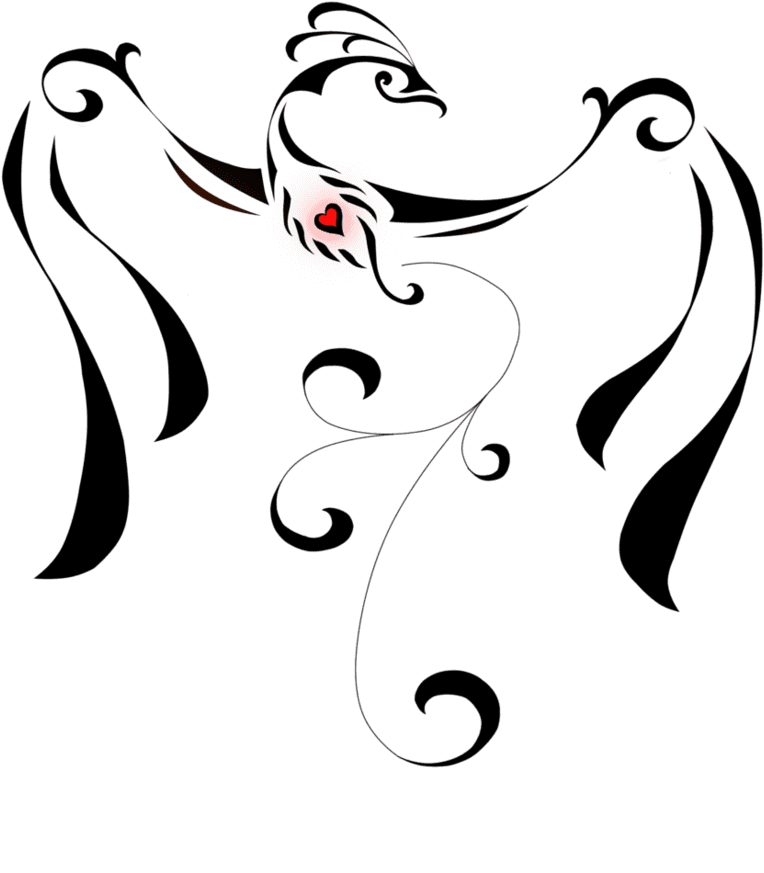 Heart Abdomen Phoenix Tattoo Design Photo - Small Phoenix Tattoo Outline, HD Png Download - Transparent PNG Free Download | PNGio