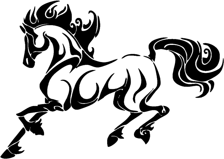 Lion Tattoo Clipart Sinhale Free Clipart On Dumielauxepices - Tribal Horse Tattoo, HD Png Download - Transparent PNG Free Download | PNGio