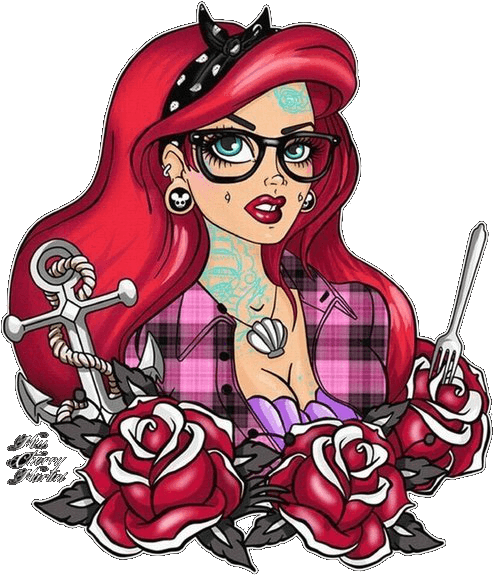 Ariel Tattoo Disney Princess Tiana Princess Jasmine - Ariel Tattooed Disney Princess, HD Png Download - Transparent PNG Free Download | PNGio