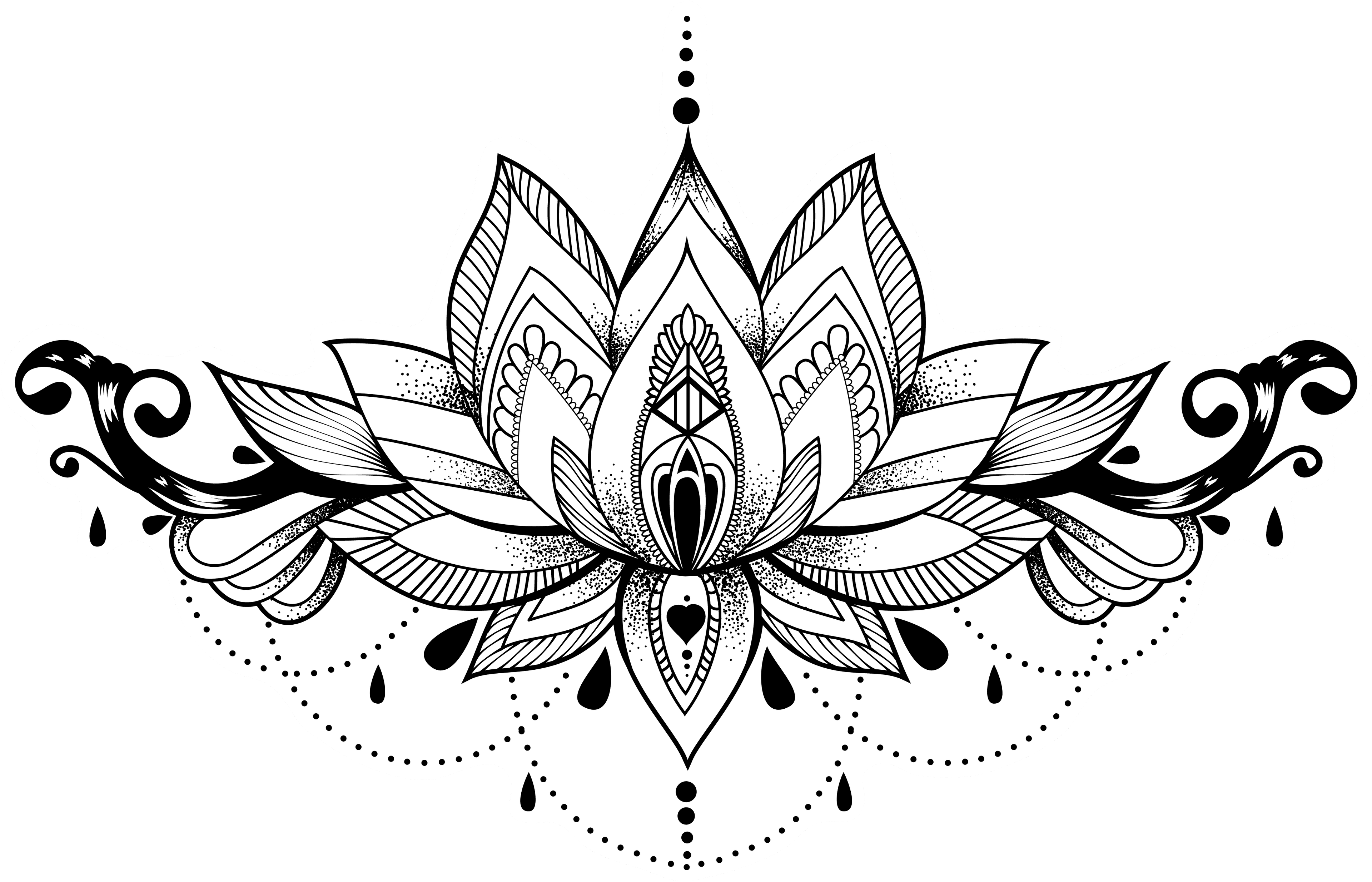Clip Art Tattoos Png Transparent Images - Transparent Lotus Flower Outline, Png Download - Transparent PNG Free Download | PNGio