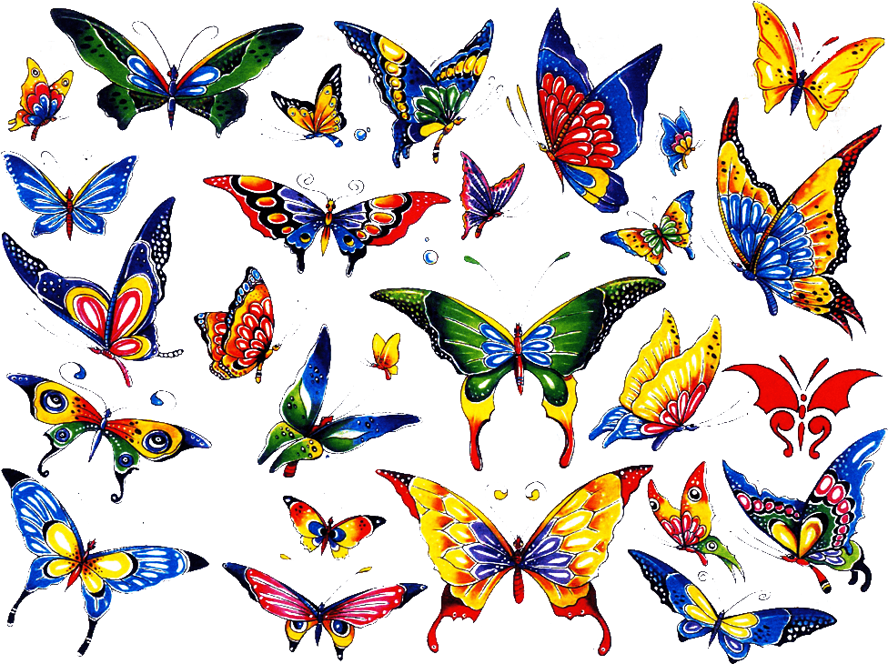 Colorful Butterfly Tattoo Designs - Color A Butterfly Clipart, HD Png Download - Transparent PNG Free Download | PNGio