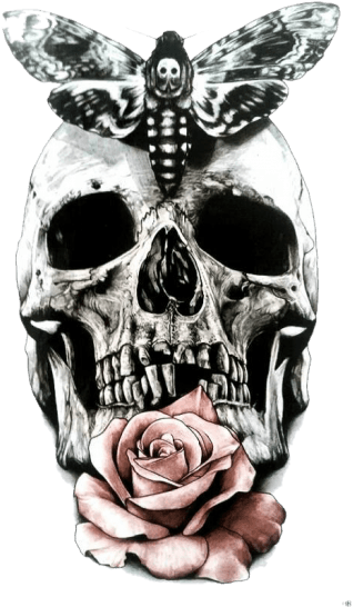 Body Tattoos Temporary Skull Tattoo Sticker Abziehtattoo, HD Png Download - Transparent PNG Free Download | PNGio