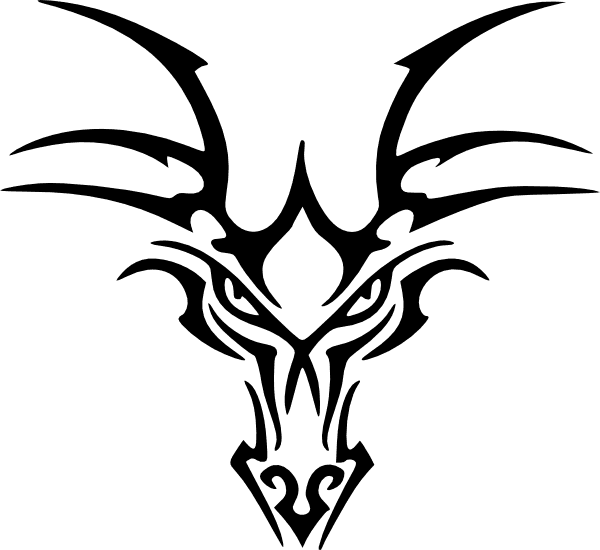 Transparent Dragon Head Clipart - Tribal Dragon Head Tattoo, HD Png Download - Transparent PNG Free Download | PNGio