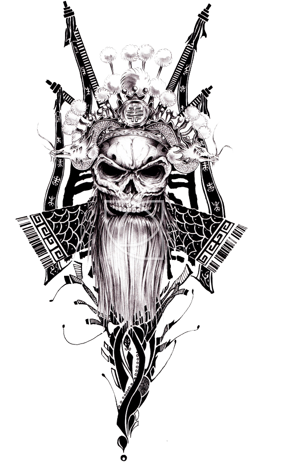 Spotify Chinese Skull Tattoo Opera Peking Characters, HD Png Download - Transparent PNG Free Download | PNGio