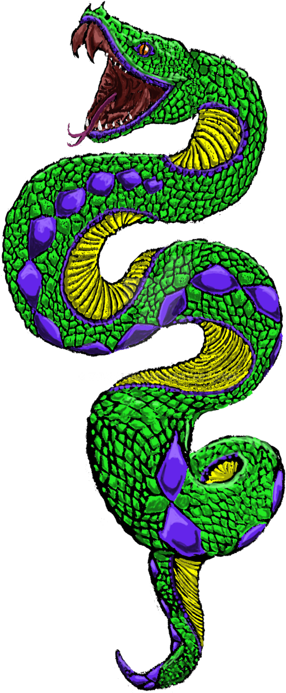 Snake Tattoo Clip Art - Green Snake Tattoo Art, HD Png Download - Transparent PNG Free Download | PNGio