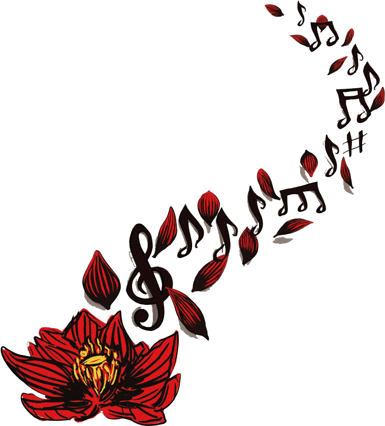 Music Notes Tattoo - Rose And Music Note Tattoo, HD Png Download - Transparent PNG Free Download | PNGio