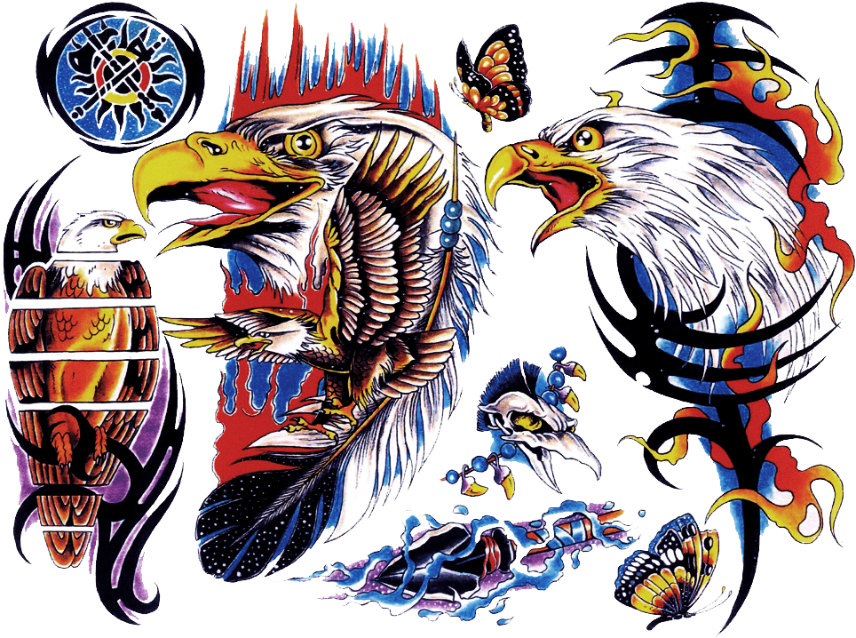 Us Eagle Belly Tattoo Design Photo - Full Sleeve Color Tattoo Png, Transparent - Transparent PNG Free Download | PNGio