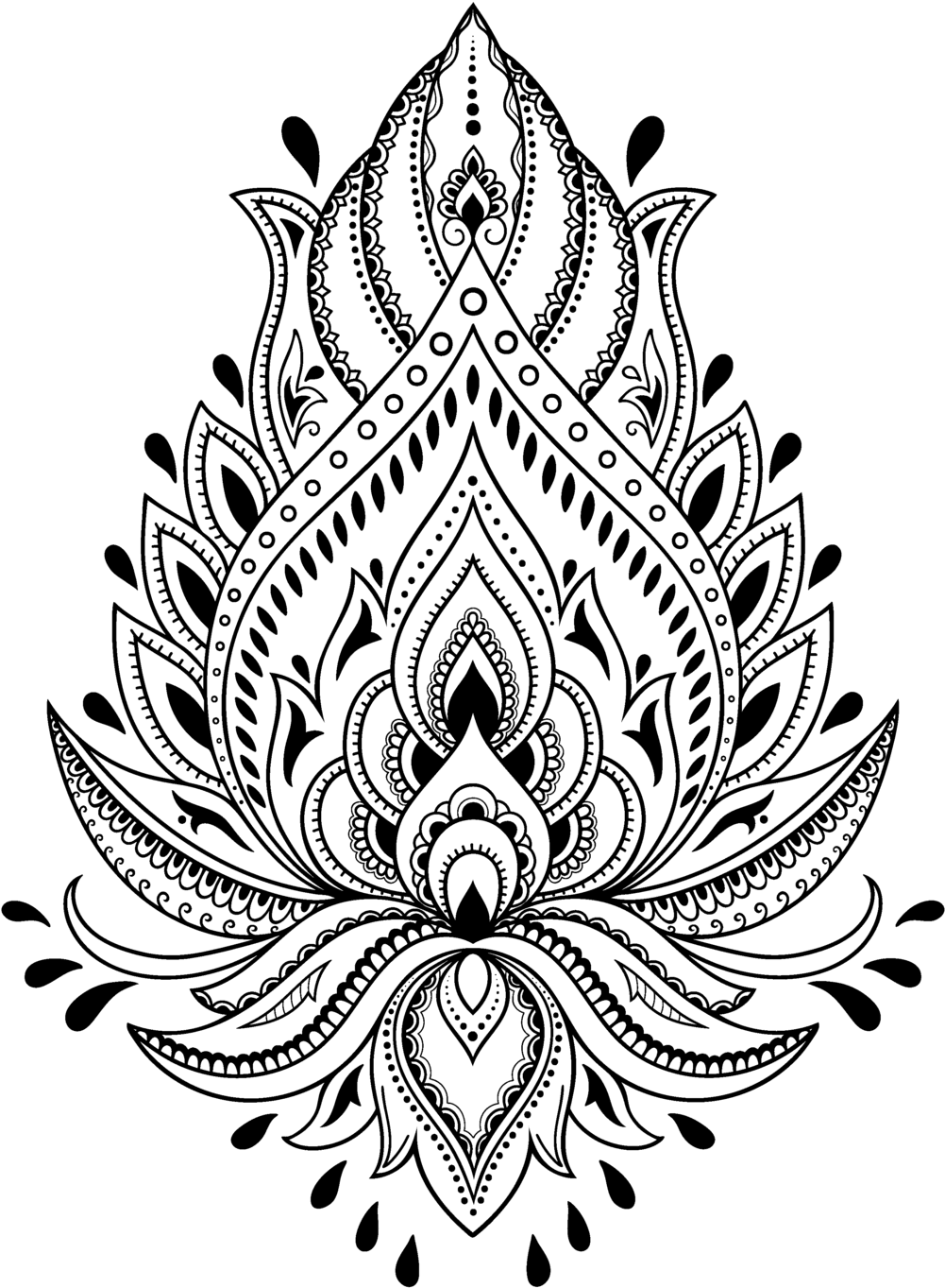 Tattoo Henna Stencil Template Mehndi Free Hd Image - Henna Tattoo Png, Transparent - Transparent PNG Free Download | PNGio