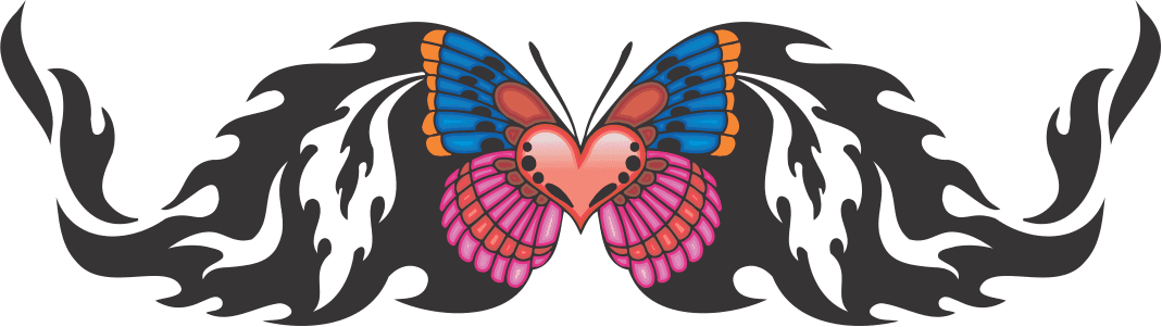 Tribal Butterfly Tattoo Colored Decal - Tattoo Clipart Butterfly Transparent, HD Png Download - Transparent PNG Free Download | PNGio