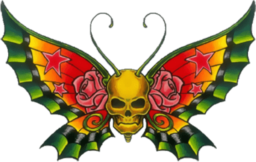 Free Png Skullbutterfly Png Images Transparent - Transparent Clipart Butterfly Tattoo, Png Download - Transparent PNG Free Download | PNGio
