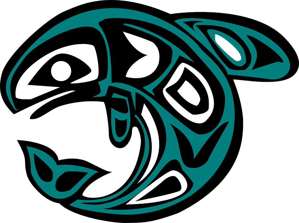 Fish, Native, Tribal, Tattoo, Teal, Abstract, HD Png Download - Transparent PNG Free Download | PNGio