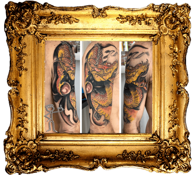 Colour Japanese Dragon Tattoo , Png Download - Antique Gold Frame Square, Transparent - Transparent PNG Free Download | PNGio