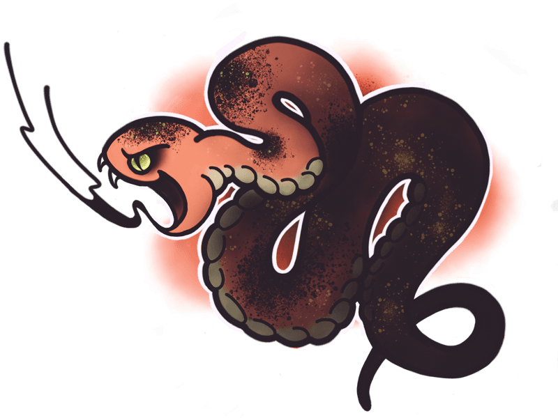 Fat Snake 2d Flat Graffiti Flash Tattoo Tattoo Design - Illustration, HD Png Download - Transparent PNG Free Download | PNGio