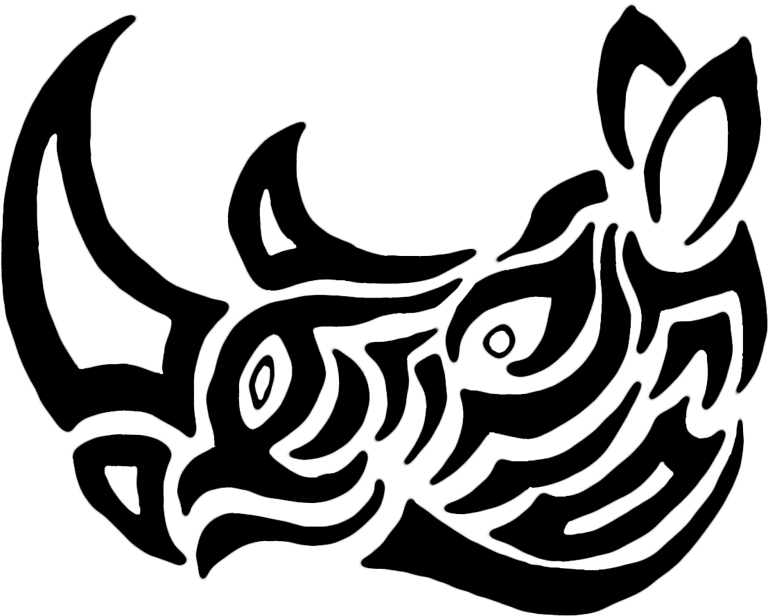 Transparent Rhino Clipart Black And White - Tribal Tattoo Rhino, HD Png Download - Transparent PNG Free Download | PNGio