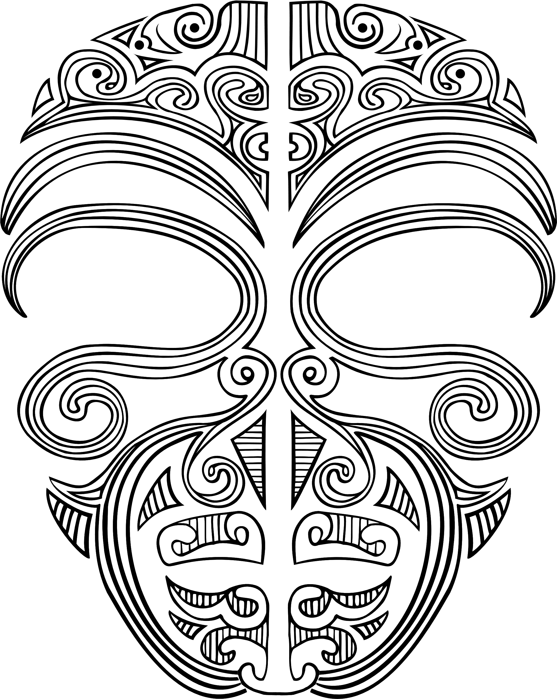 Tiki Vector Border - Maori Face Tattoo Designs, HD Png Download - Transparent PNG Free Download | PNGio