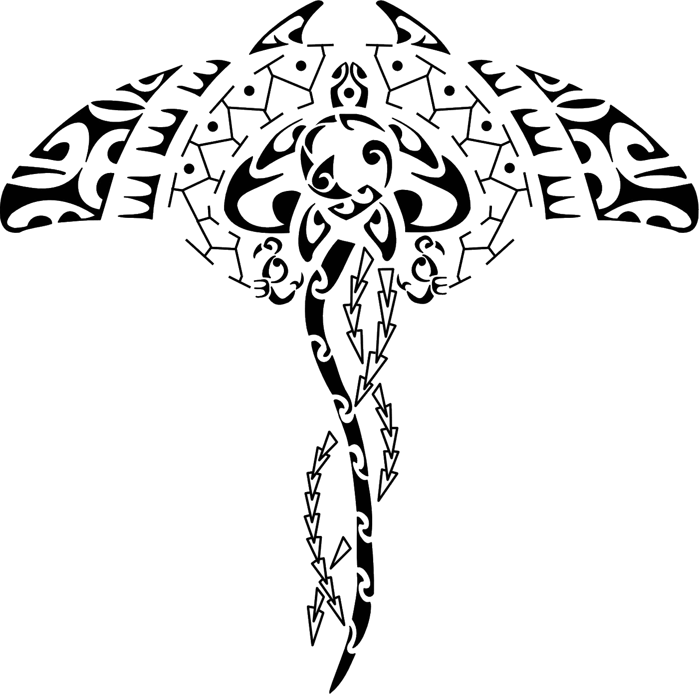 Polynesia Mori People Manta Ray Tattoo Symbol - Maori Tattoo Vorlagen Frau, HD Png Download - Transparent PNG Free Download | PNGio