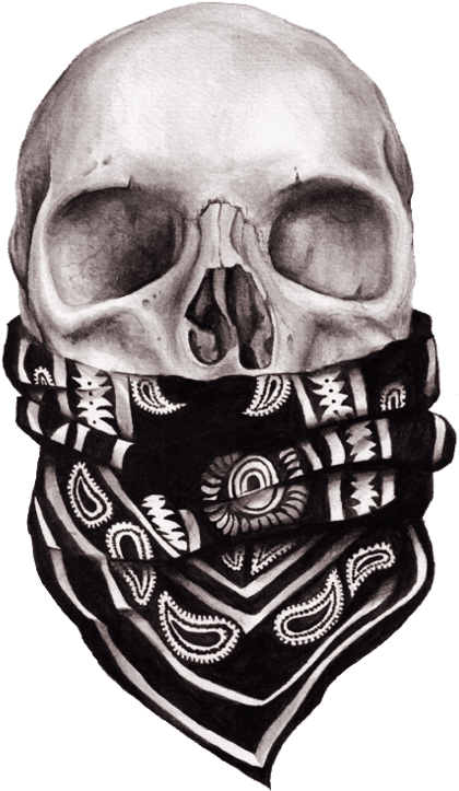 Skull Bandana Png - Skull Chicano Designs Tattoo, Transparent - Transparent PNG Free Download | PNGio
