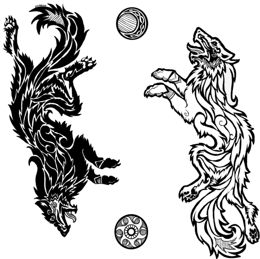 Viking Tribal Tattoos - Norse Wolf Tattoo Designs, HD Png Download - Transparent PNG Free Download | PNGio