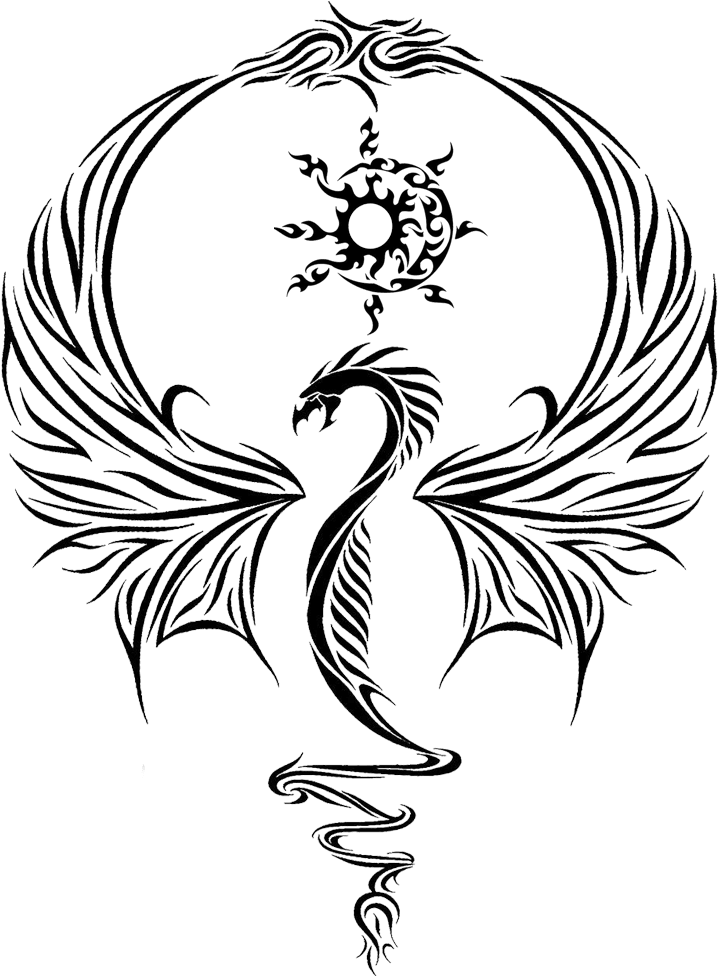 Tattoo Sleeve Artist Dragon Female Arm Clipart - Line Art Dragon Tattoos, HD Png Download - Transparent PNG Free Download | PNGio