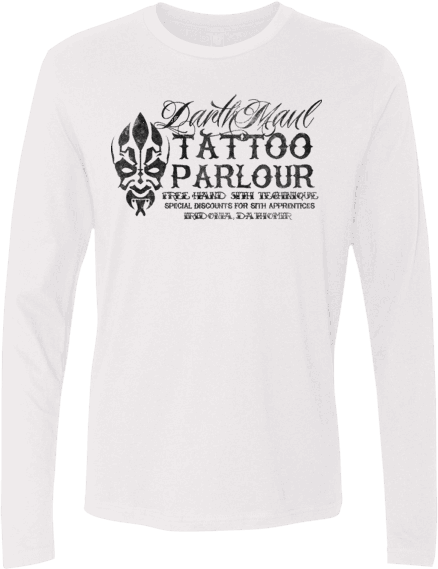 Darth Maul Tattoo Parlour Men"s Premium Long Sleeve - Darth Maul Tattoo, HD Png Download - Transparent PNG Free Download | PNGio