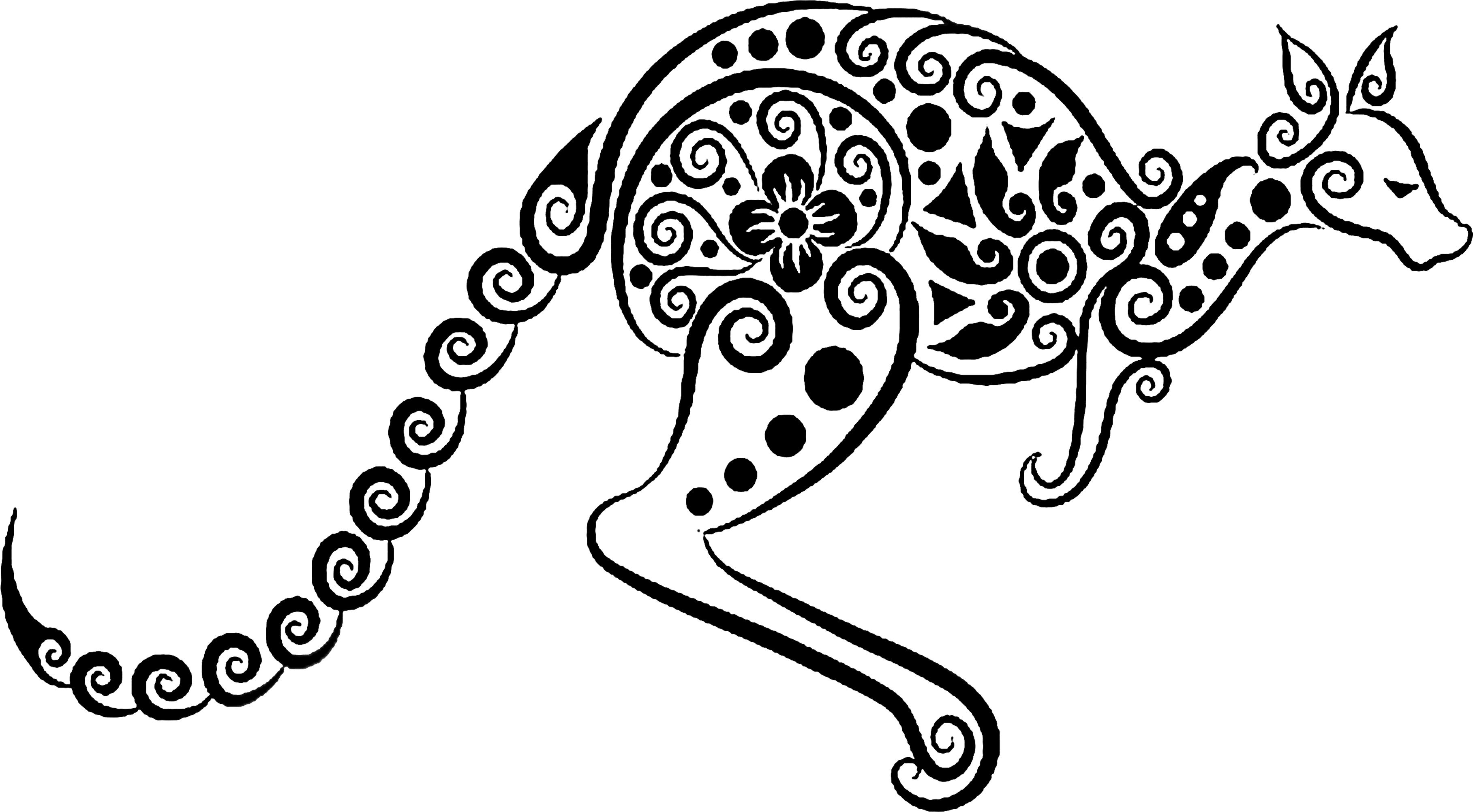 Kangaroo Tattoo Ornament Clip Art - Kangaroo Tattoo Png, Transparent - Transparent PNG Free Download | PNGio