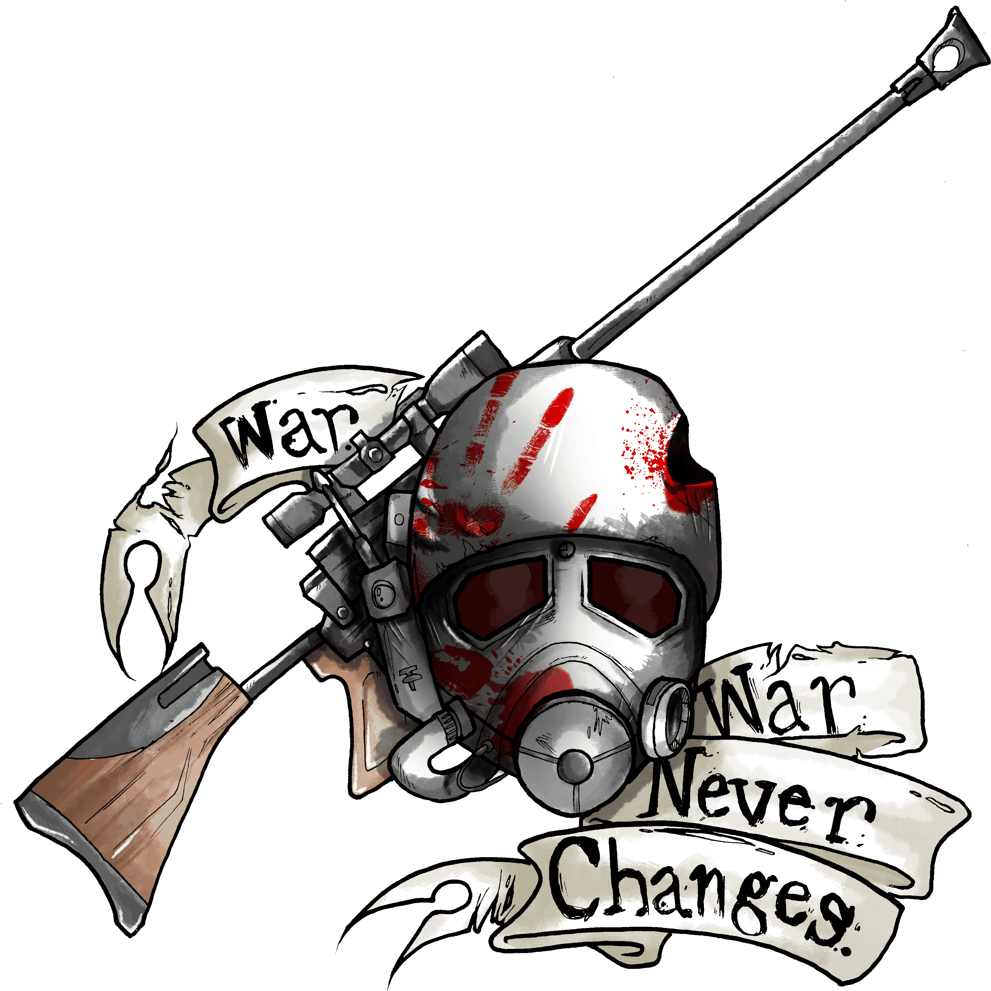 Fallout Art Fallout New Vegas Fallout Png Fallout Ncr - Fallout Tattoo War Never Changes, Transparent - Transparent PNG Free Download | PNGio