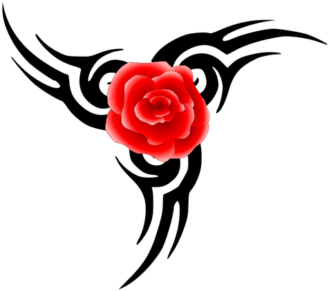 Tribal Tattoo With Rose - Tribal Tattoo Png, Transparent - Transparent PNG Free Download | PNGio