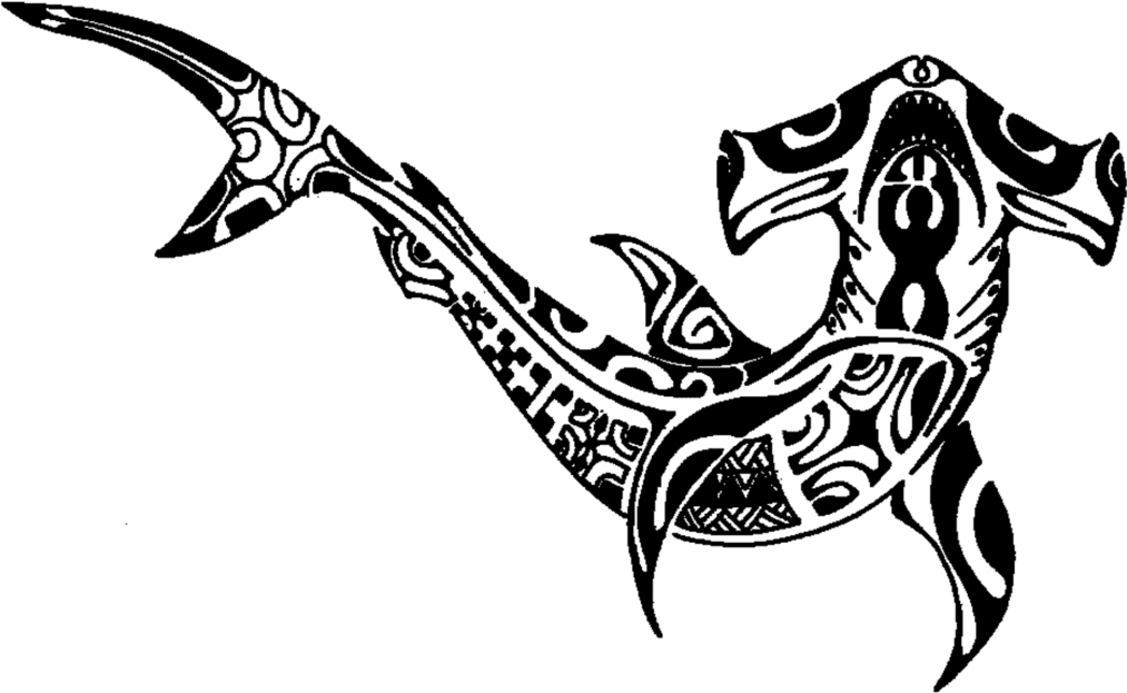 Sharks Are Thought To Bring Protection To The Wearer - Tribal Hammerhead Shark Tattoo, HD Png Download - Transparent PNG Free Download | PNGio
