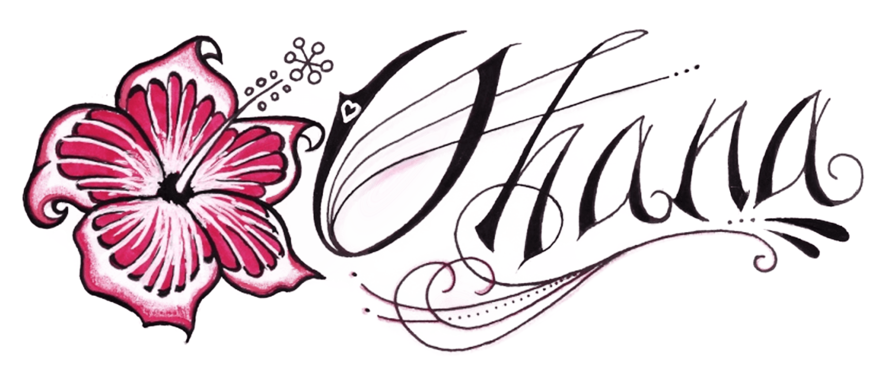 Tattoo Stitch Ohana Lilo Others Pelekai Clipart - Hawaiian Flower And Ohana Tattoos, HD Png Download - Transparent PNG Free Download | PNGio