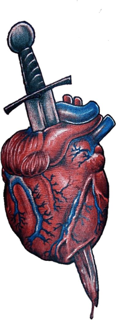 Cool Tattoo I Found On Pinterest 🔪❤ - Dagger Through A Heart, HD Png Download - Transparent PNG Free Download | PNGio