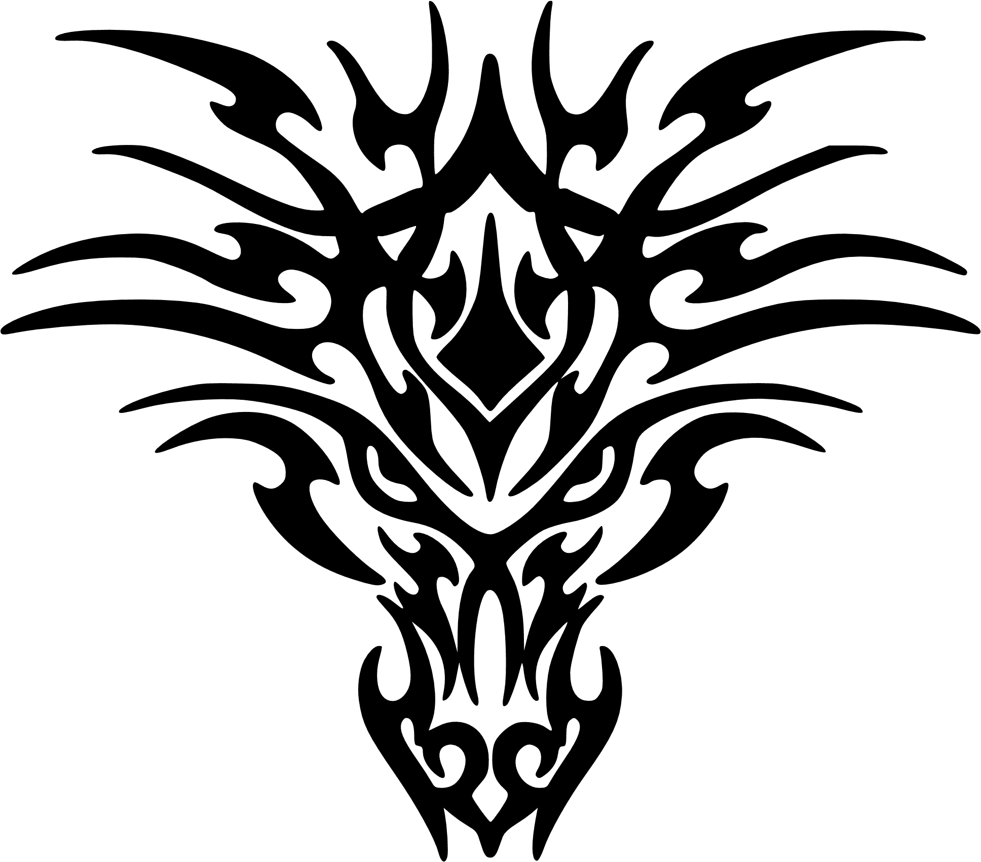 Tribal Dragon Face Tattoo, HD Png Download - Transparent PNG Free Download | PNGio