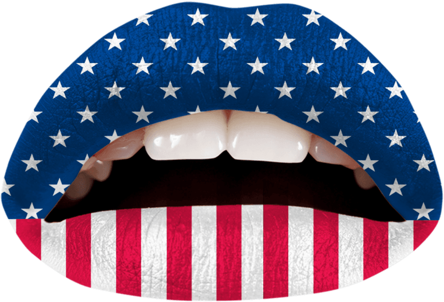 Transparent American Flags Clipart - American Flag Lip Tattoo, HD Png Download - Transparent PNG Free Download | PNGio