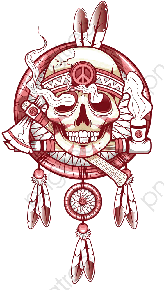 Headdress Clipart Skull - Dream Catcher With Skull Tattoo, HD Png Download - Transparent PNG Free Download | PNGio